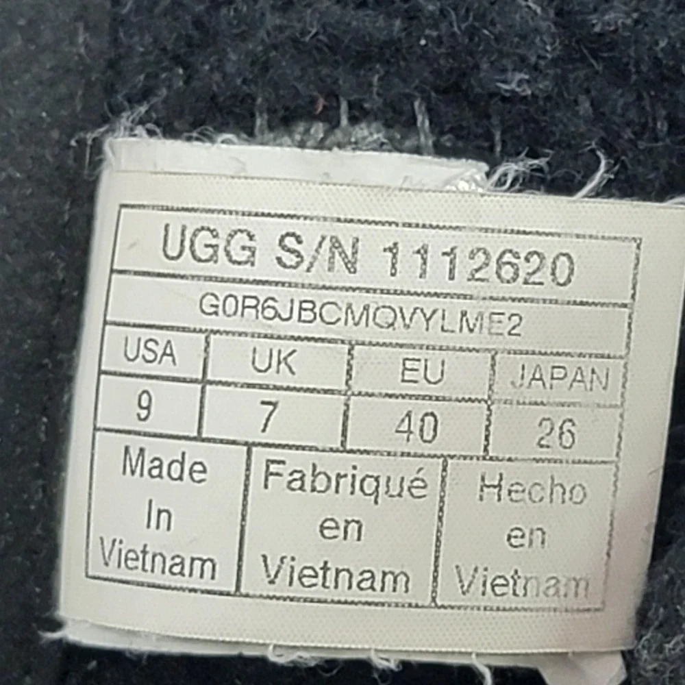 UGG‎ Women's 9 Elings Black Leather Shearling Gorpcore Moto Waterproof Boots